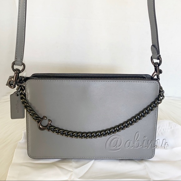 NWT Coach Signature Chain Leather Crossbody Bag - Picture 2 of 14